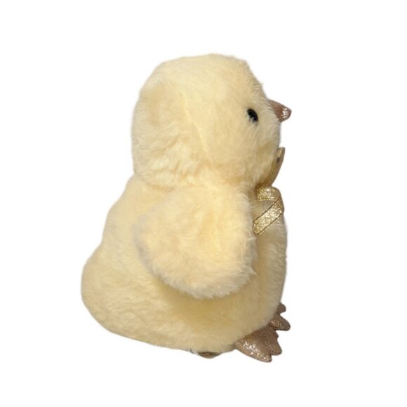 2022 FAO Schwarz Yellow Baby Chick Chicken Sparkle Stuffed Plush Toy 7" - Picture 4 of 5